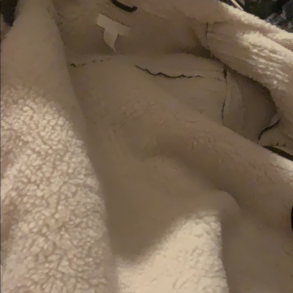 H&M faux fur shearing moto jacket bomber 6 s - Picture 5 of 6